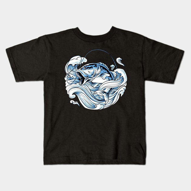 Fish In Water Kids T-Shirt by Dojaja